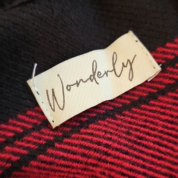 Plaid Red and Black Wrap Coat/poncho - Picture 4 of 4